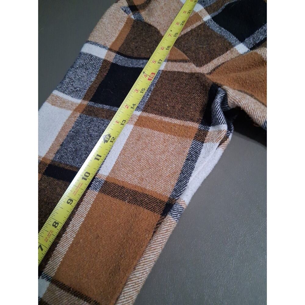 Unbranded Women 3X Brown Plaid Flannel Oversized Button-Up Long Sleeve Shacket - Picture 5 of 7